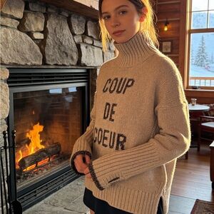 Zadig & Voltaire Cream Turtleneck Sweater